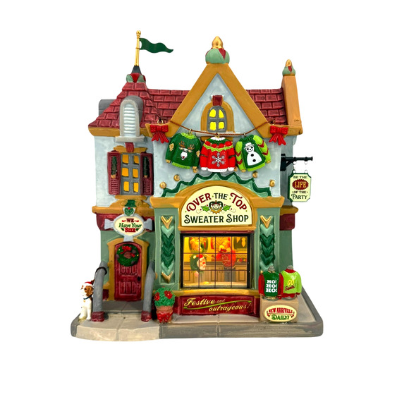 LEMAX #35061 Over The Top Sweater Shop Lighted Caddington Christmas Building - Picture 2 of 11